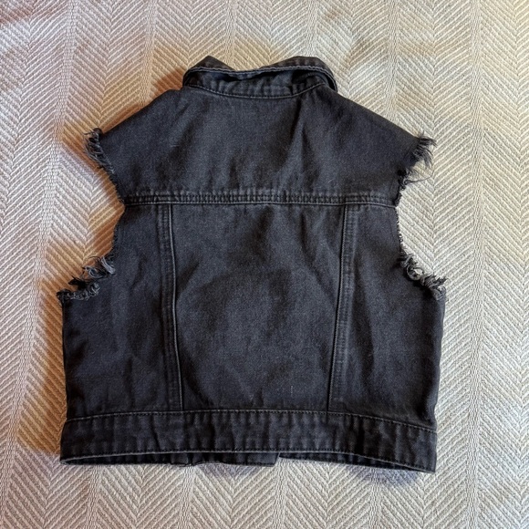 Killstar Crop Denim Vest Jacket, Goth Punk,‎ Black, Size S - Picture 4 of 8